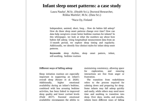 Infant sleep onset patterns: a case study